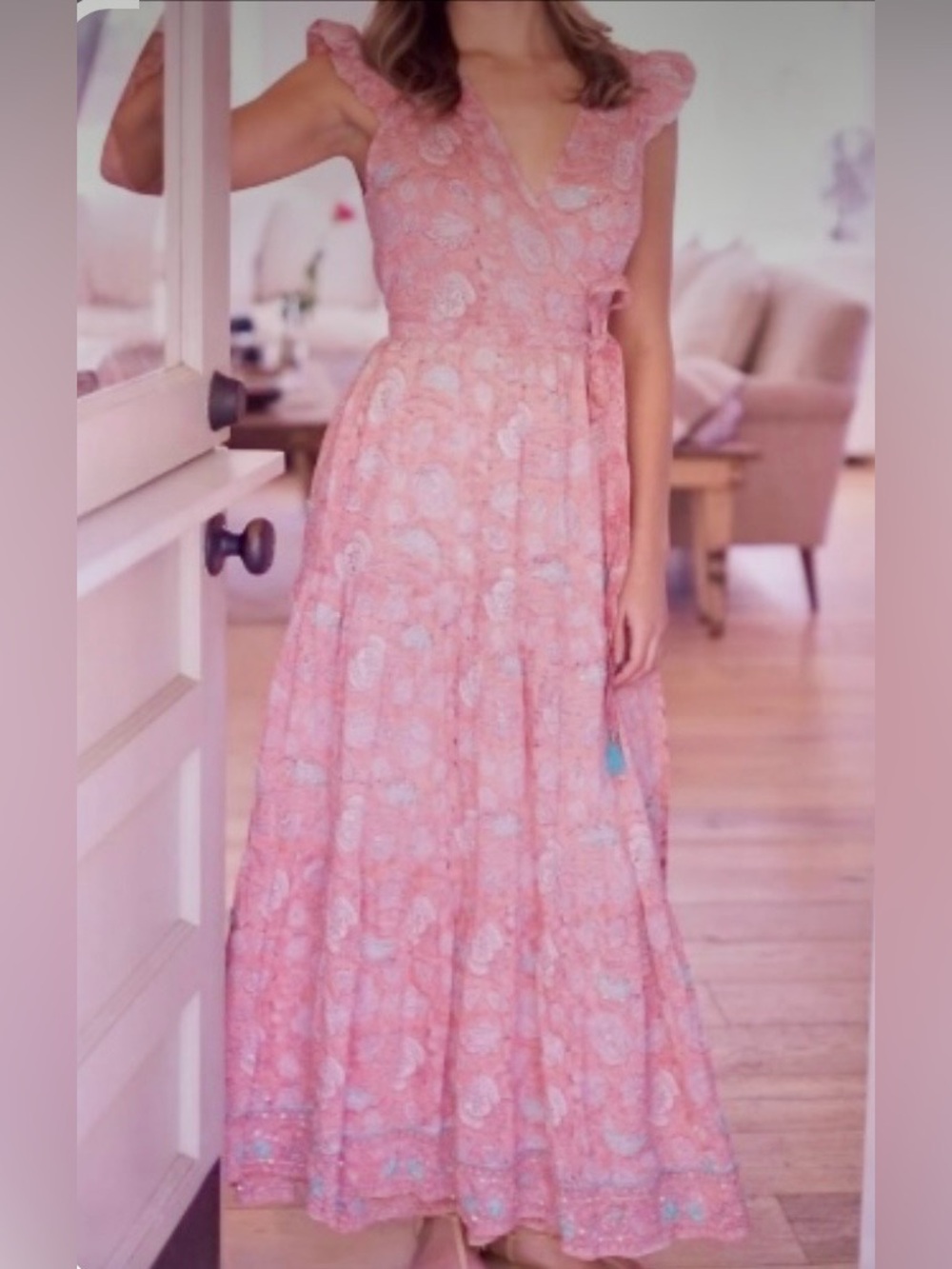Pink flutter sleeve maxi from Bell by Alicia Bell $157
